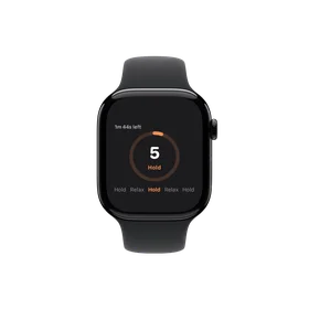 Train on iPhone with Apple Watch — both devices show the same session timer (Apple Watch)